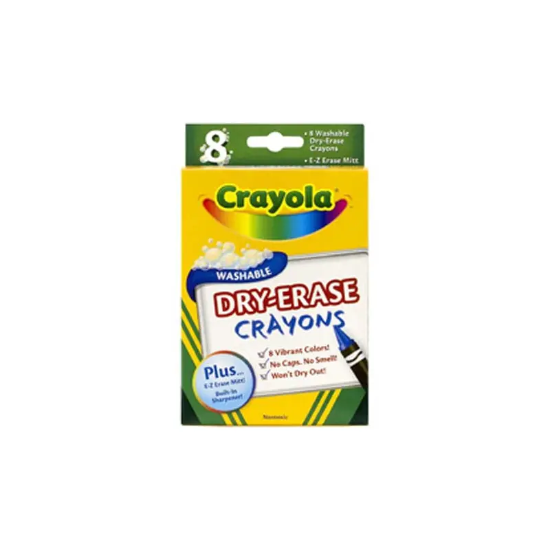 8 washable dry-erase crayons