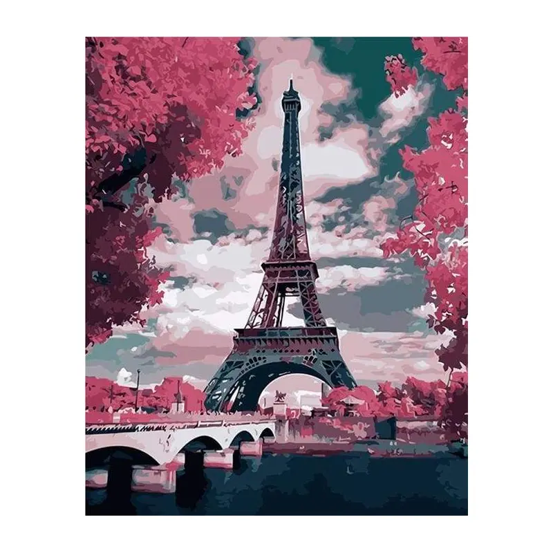 Eiffel Tower in Spring Pink Colors