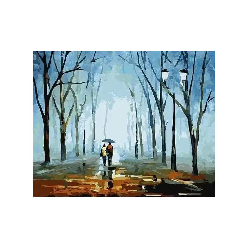 Walking in the rain landscape