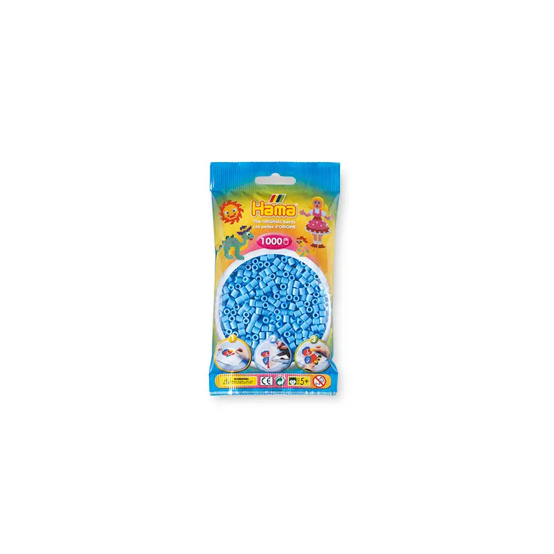 1,000-Pack Hama Midi Beads - Pastel Blue