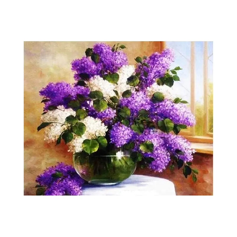 Purple Vase with Flowers