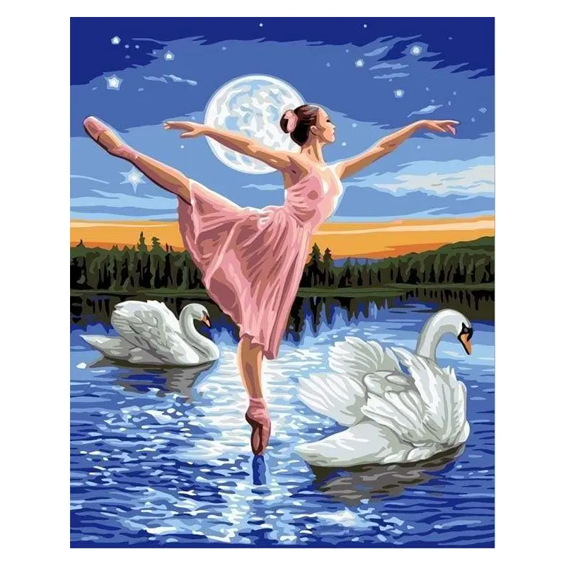 Swan Lake and Full Moon