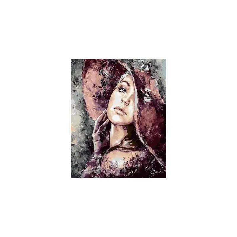 Woman with Red Hat Vintage