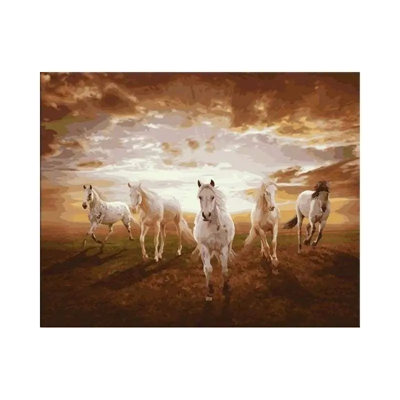 Galloping white Horses
