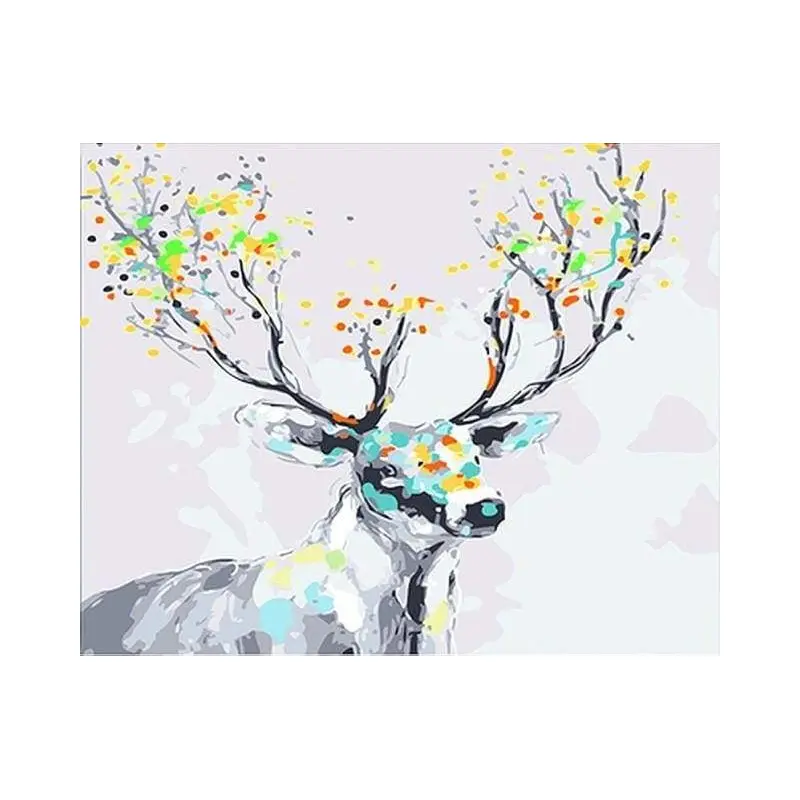 Deer with colored wood