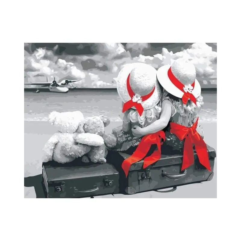 Little Girls and red ribbons