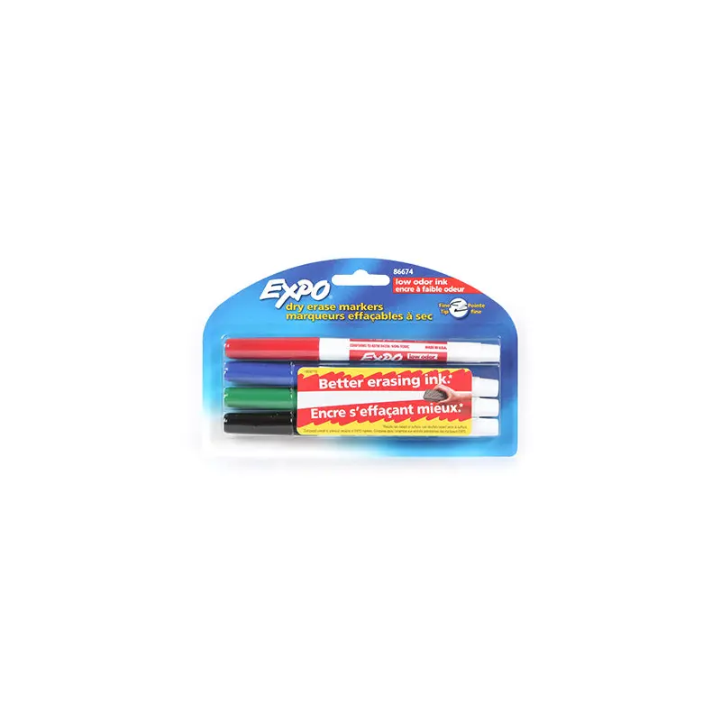 Set of 4 Low Odour Dry Erase Markers