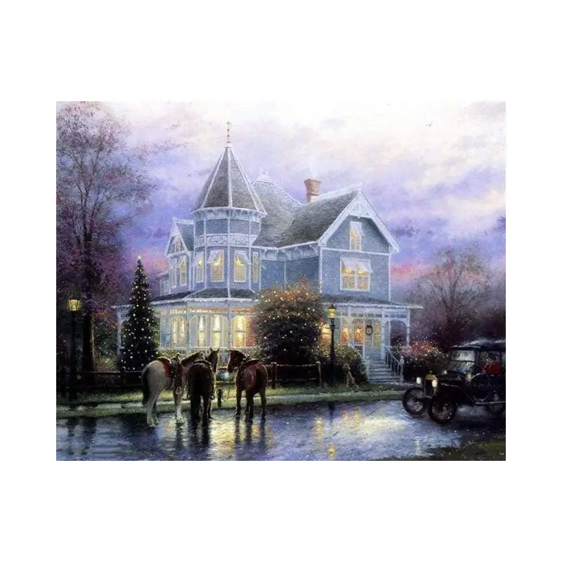 Horses in front of the House