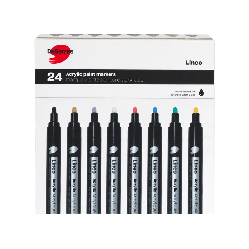 Lineo Acrylic Markers - 2 mm, 24 Pieces