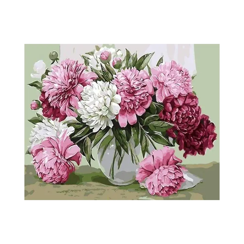 Pretty Peonies in Transparent Vase