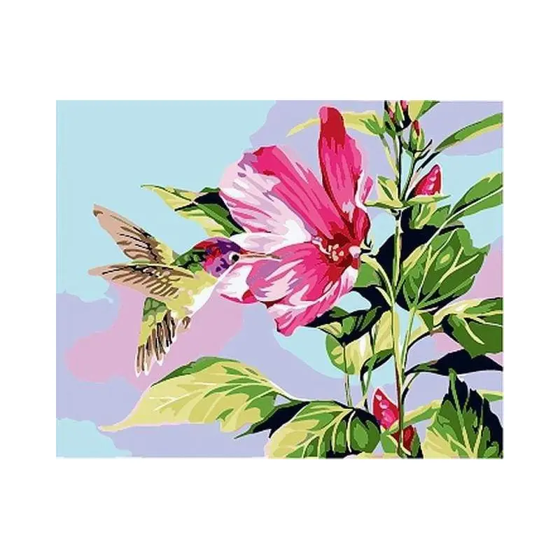 Small Hummingbird in Flowers