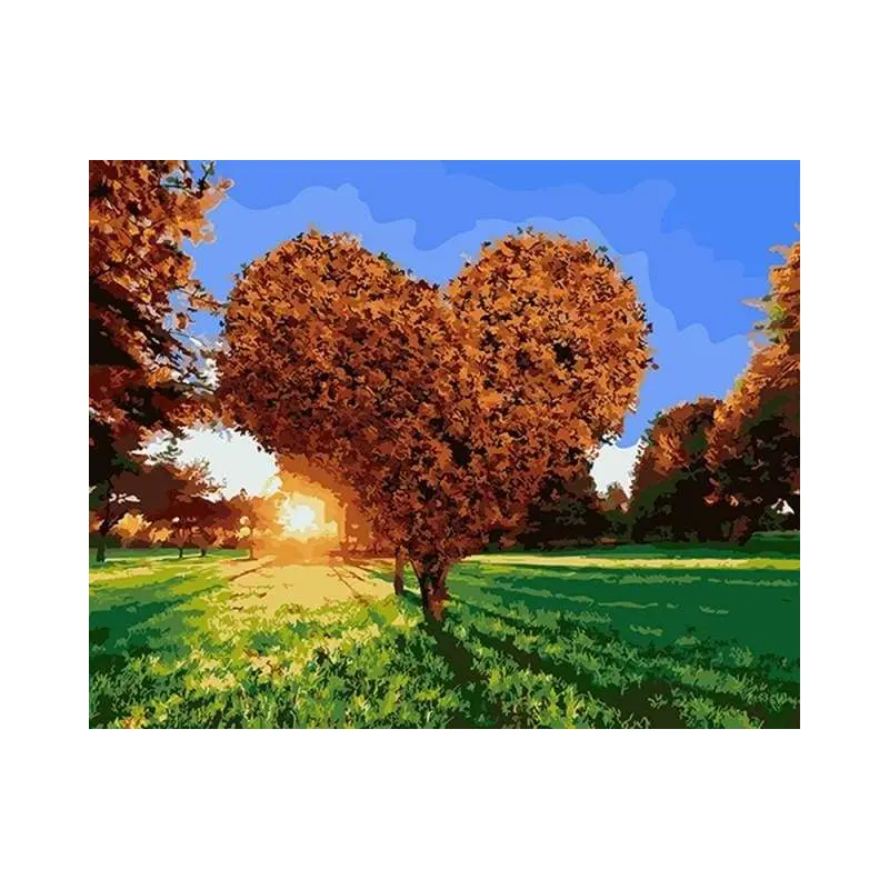 Sunset and Heart Tree