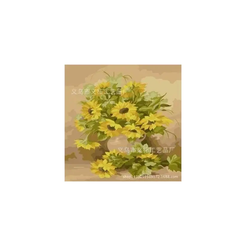 Vase of yellow sunflowers