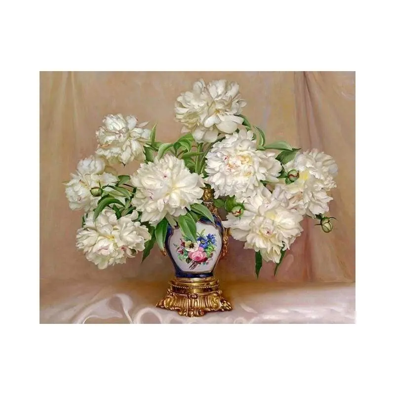 White flowers in precious vase