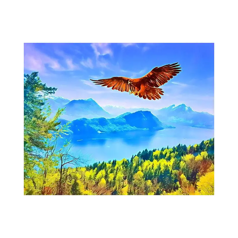 Eagle and landscape in Switzerland