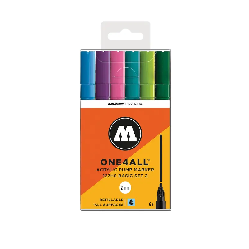 One4All Markers - 127HS Basic 2  Pack of 6 markers
