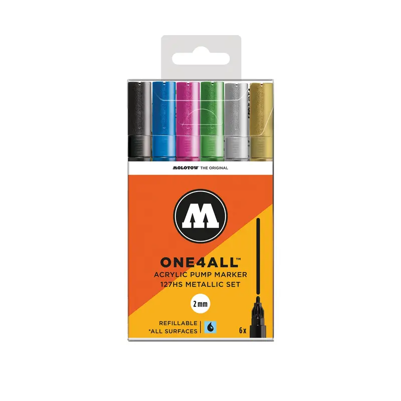 One4All Markers - 127HS Metallic  Pack of 6 markers