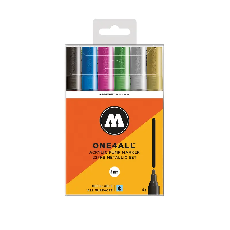 One4All Markers - 227HS Metallic  Pack of 6 markers