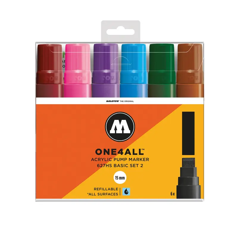 One4All Markers - 627HS Basic 2  Pack of 6 markers