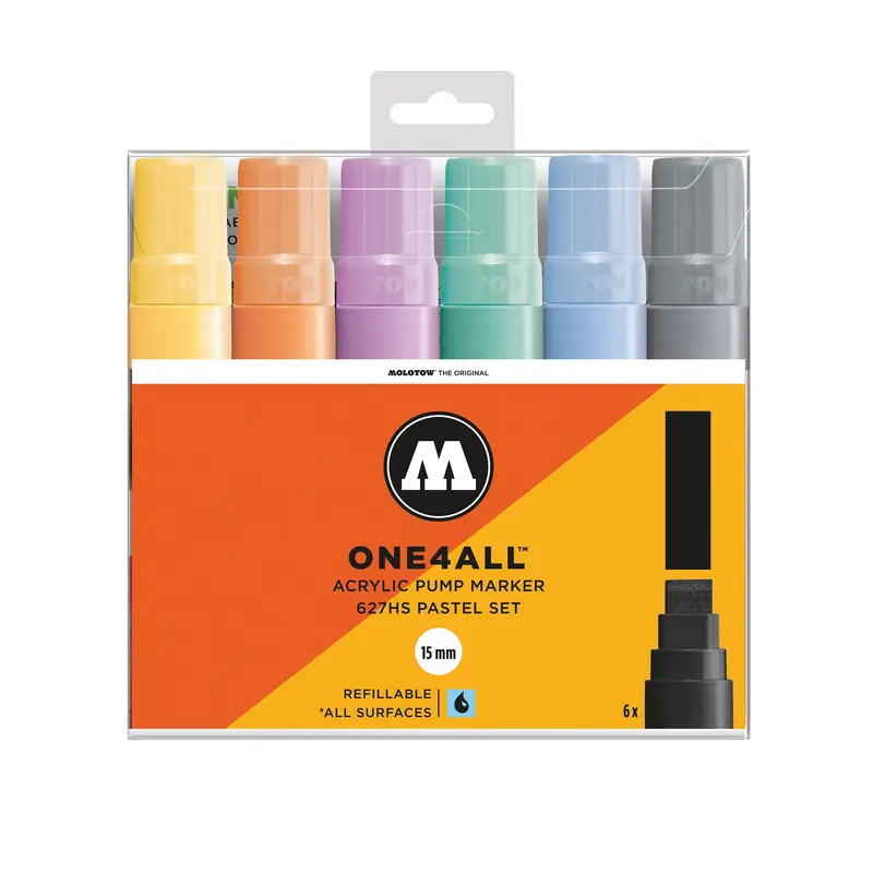 One4All Markers - 627HS Pastel  Pack of 6 markers
