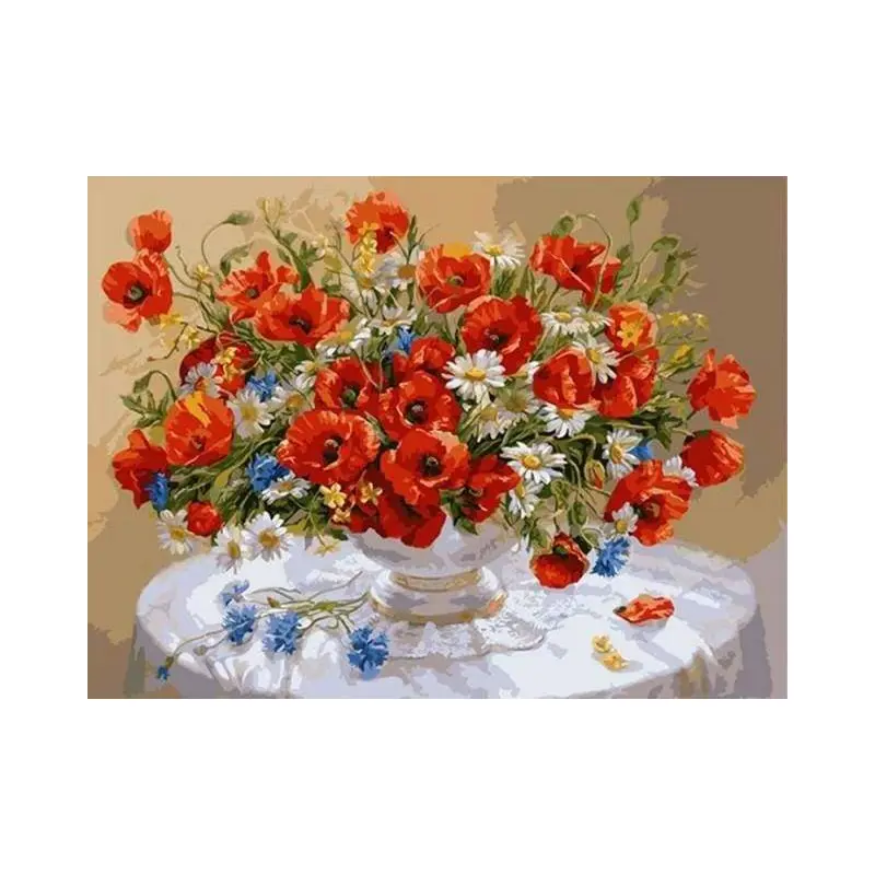 Red Flowers bouquet on a table