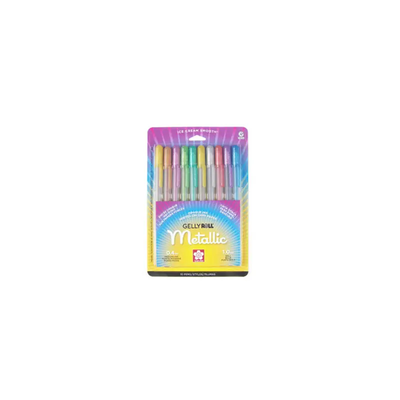Set of 10 Metallic Gelly Roll Pens