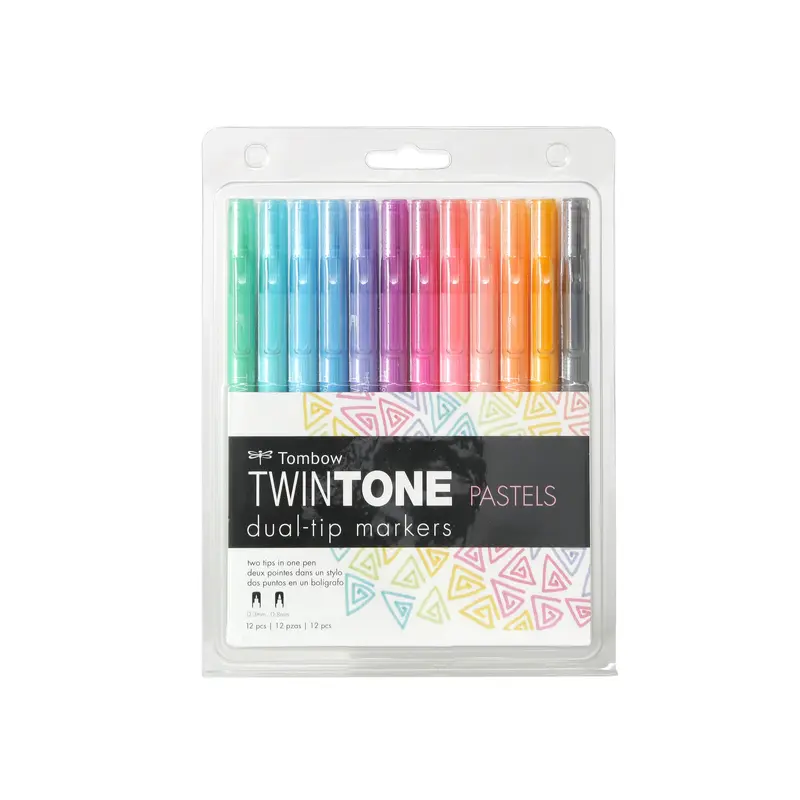 Set of 12 Dual-Tip Markers  Pastel Colours