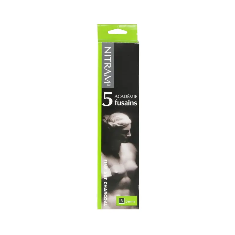 Set of 5 Acadmie Charcoal Sticks  B, 5 mm