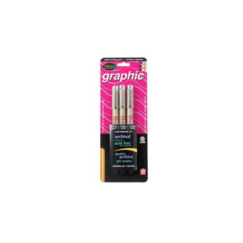 Set of 3 Pigma Graphic precision pens
