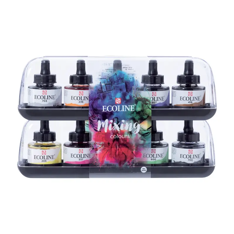 Ecoline Liquid Watercolour Inks  10 x 30 ml, Mixing Colours
