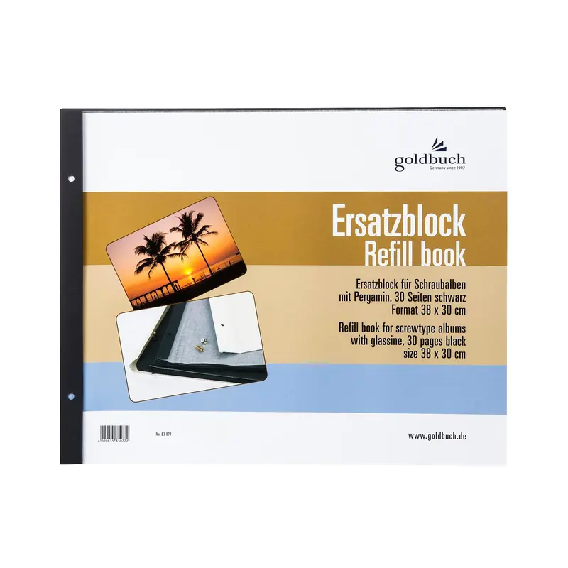 Photo Album Refills - 30 pages 38 x 30 cm, Black