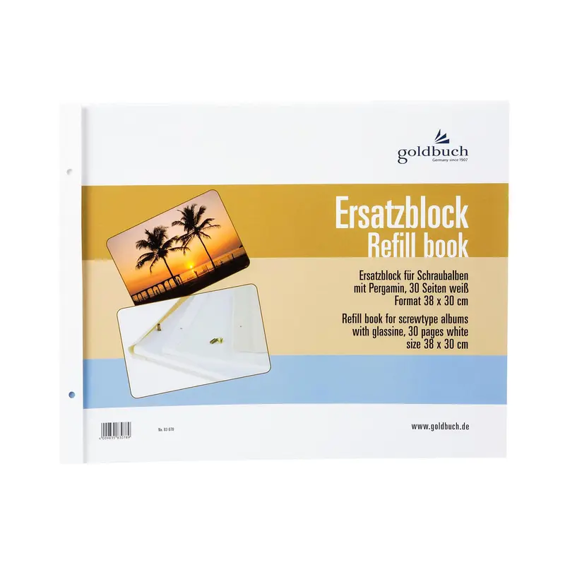 Photo Album Refills - 30 pages 38 x 30 cm, White