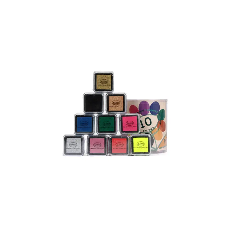 Set of 10 pads based pigment ink