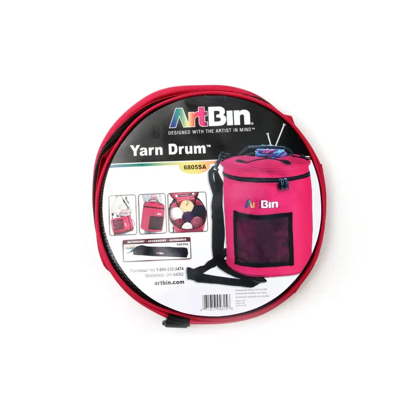 Yarn Drum Storage Bag  Raspberry