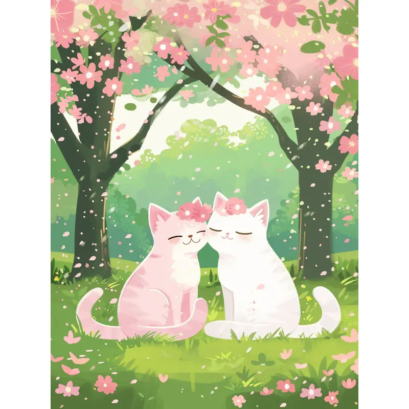 Cat Love in the Forest