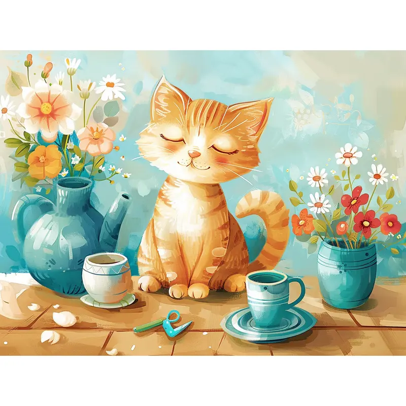 Feline Romance in Bloom