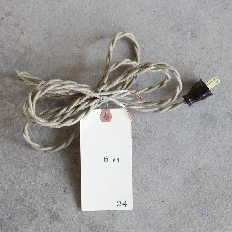 Lamp Parts: Twisted Cloth Covered Cord 6'-Chicago