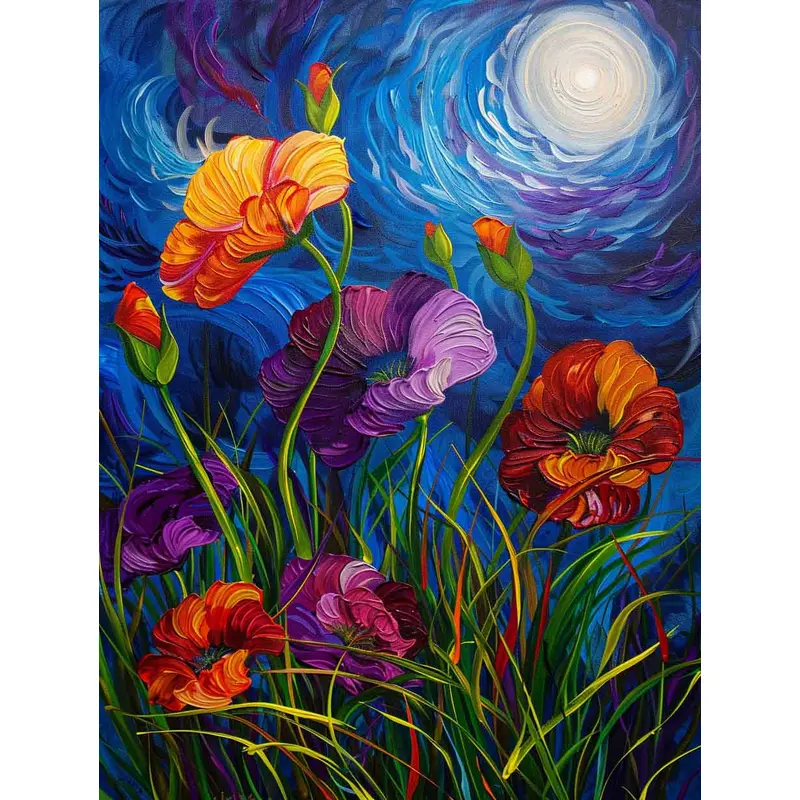 Moonlit Garden Flowers