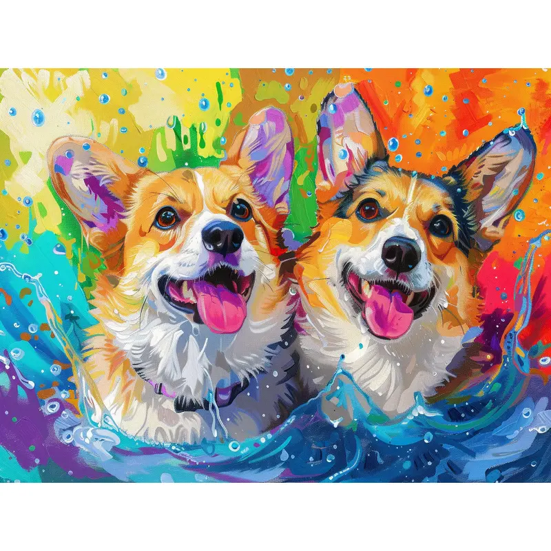 Puppy Love in the Waves