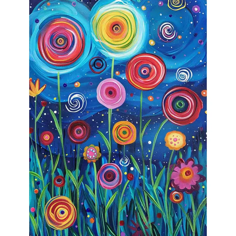 Whimsical Spiral Flowers