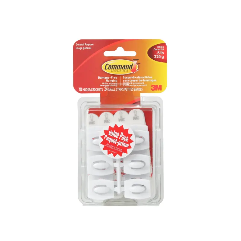18-Pack Command Mini Hooks - White