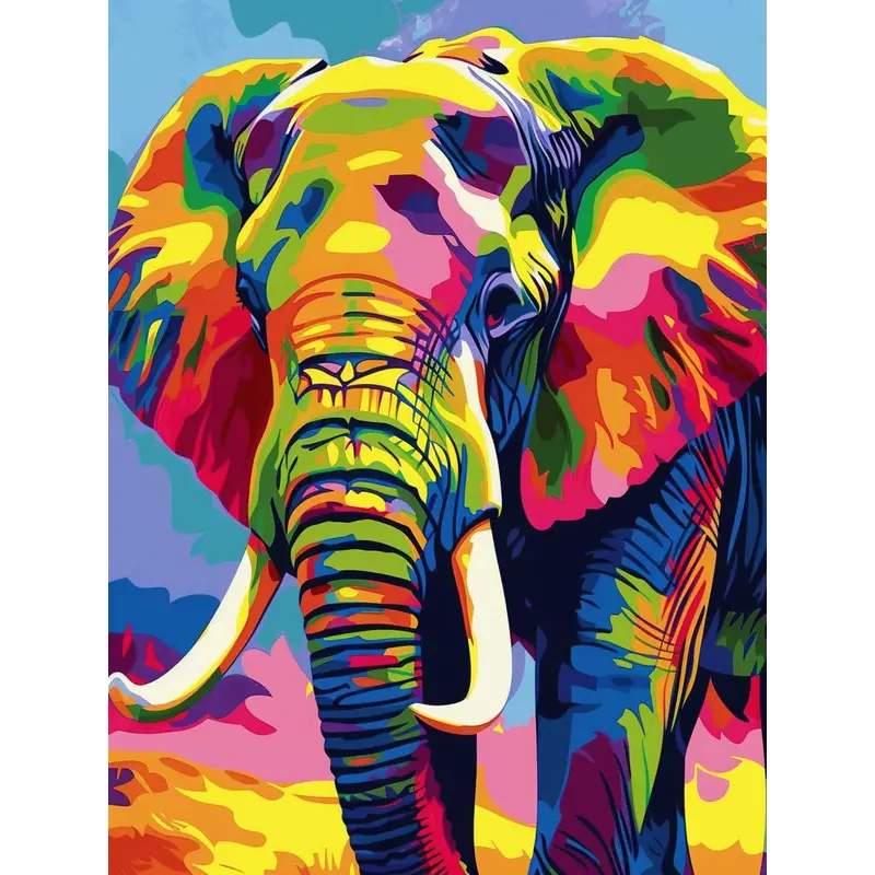 Colorful Elephant Paint by Number