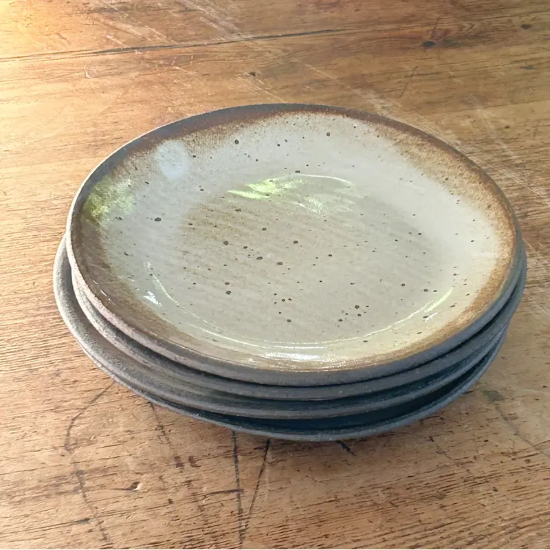 Set of 4 Dark Brown Small Plates