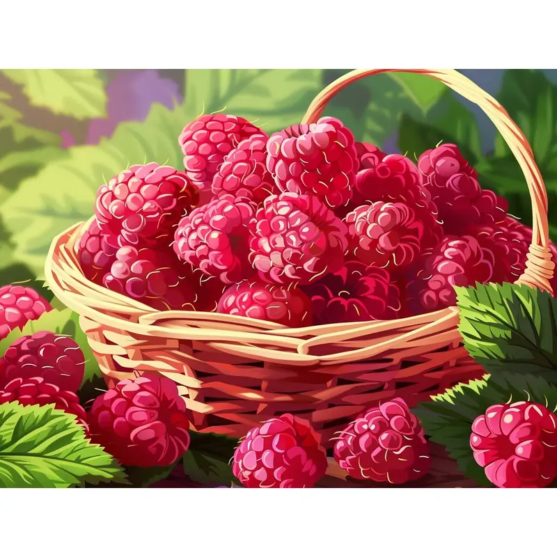 Sunlit Raspberry Harvest