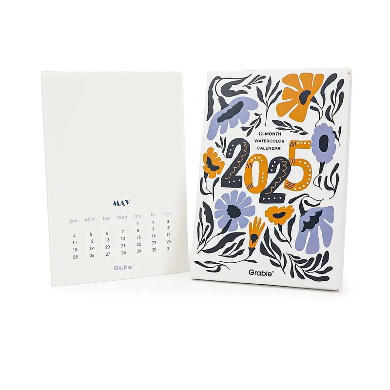 12-Month Watercolor Calendar Set For 2025