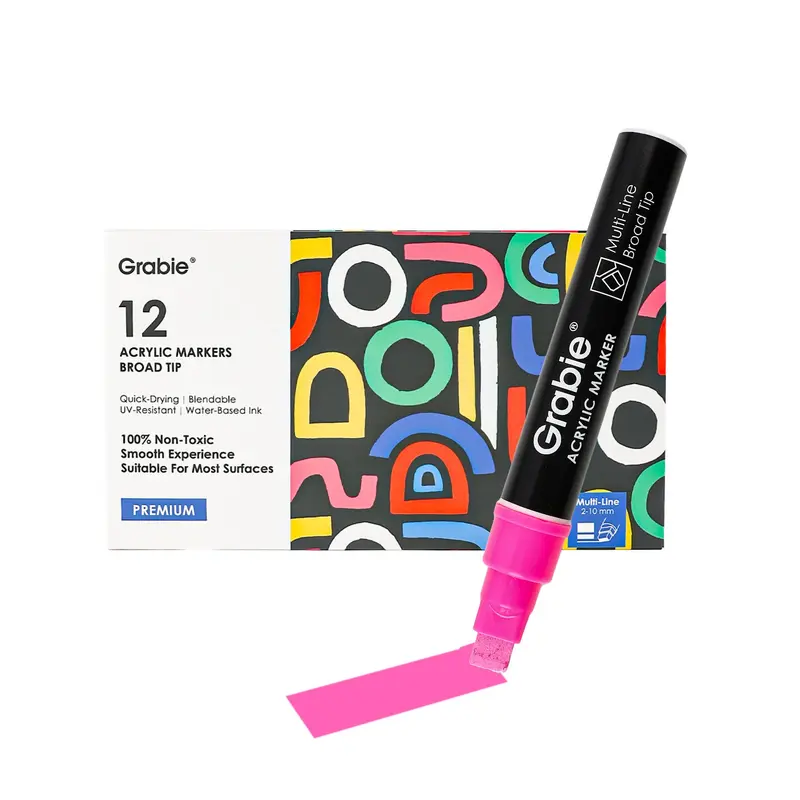 Broad Tip Acrylic Paint Marker Set Of 12