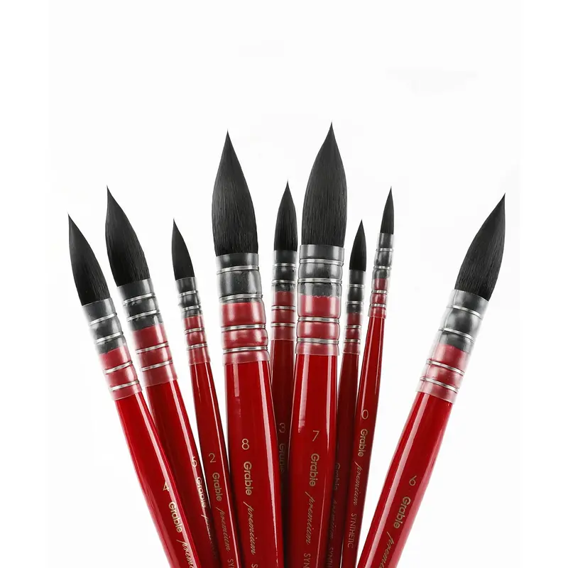 Professional Synthetic Quill Paint Brush Set Of 9
