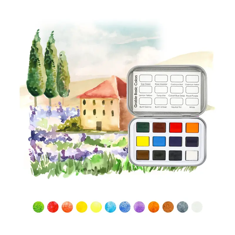 Watercolor Pocket Set of 12 - Essential Colors