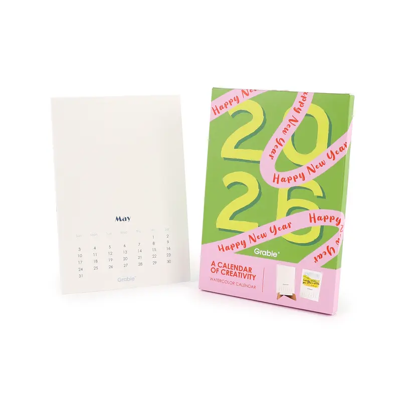 12-Month Watercolor Calendar Set For 2026