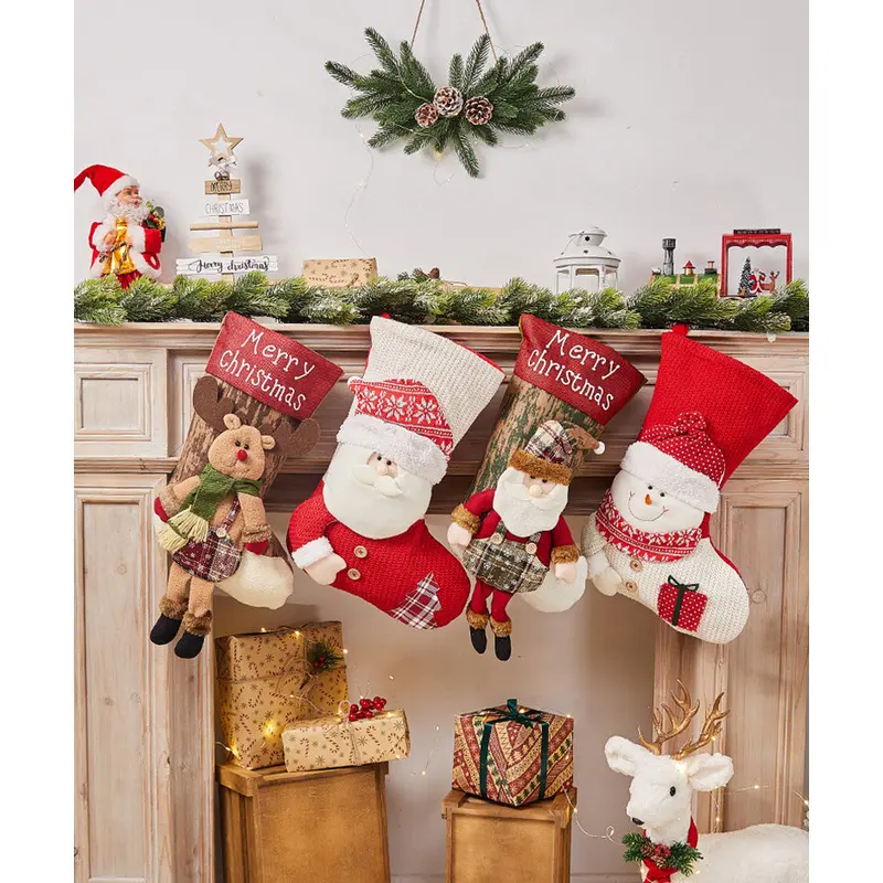 2 Pcs Large Size Christmas Stockings For Gift